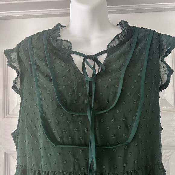 Swiss Dot Ruffle Top - Picture 2 of 5